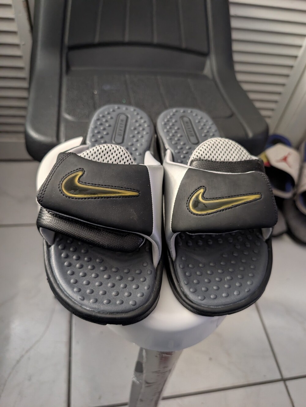 Nike Air Moray 3 Slide Black/Black Metallic Silver-Anthtacite 344086 001
